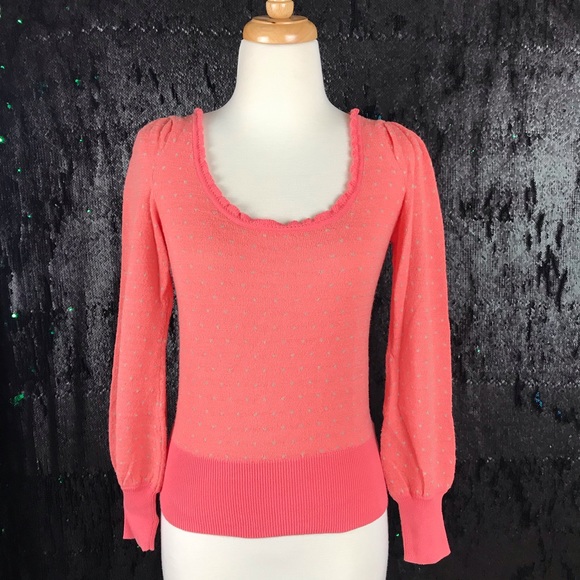 Free People Sweaters - Free people orange polkadot sweater